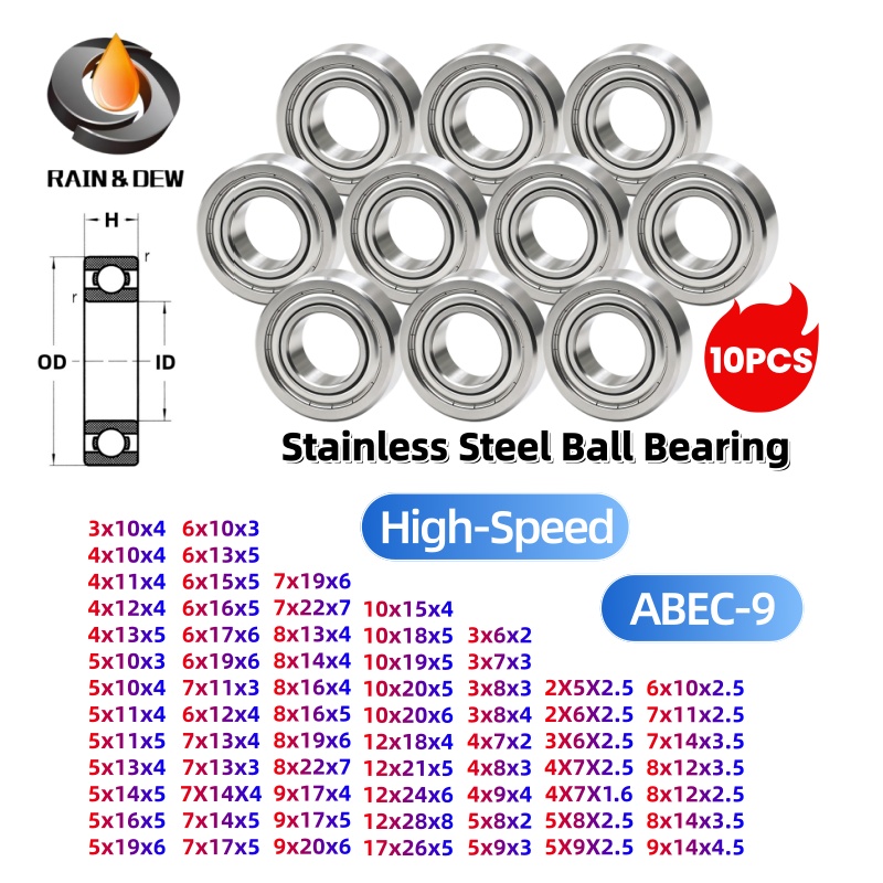 Abu Garcia Reel Revo - 10 шт. шарикоподшипников из нержавеющей стали