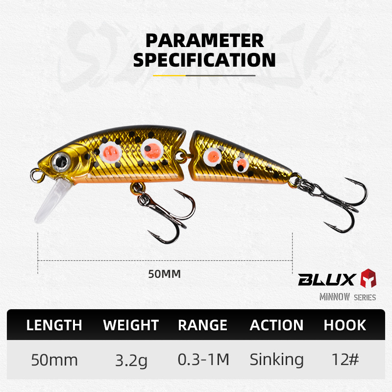 BLUX DR. Minnow Joint 50S Swim – обзор и цена Fishing Lure Spinnerbait
