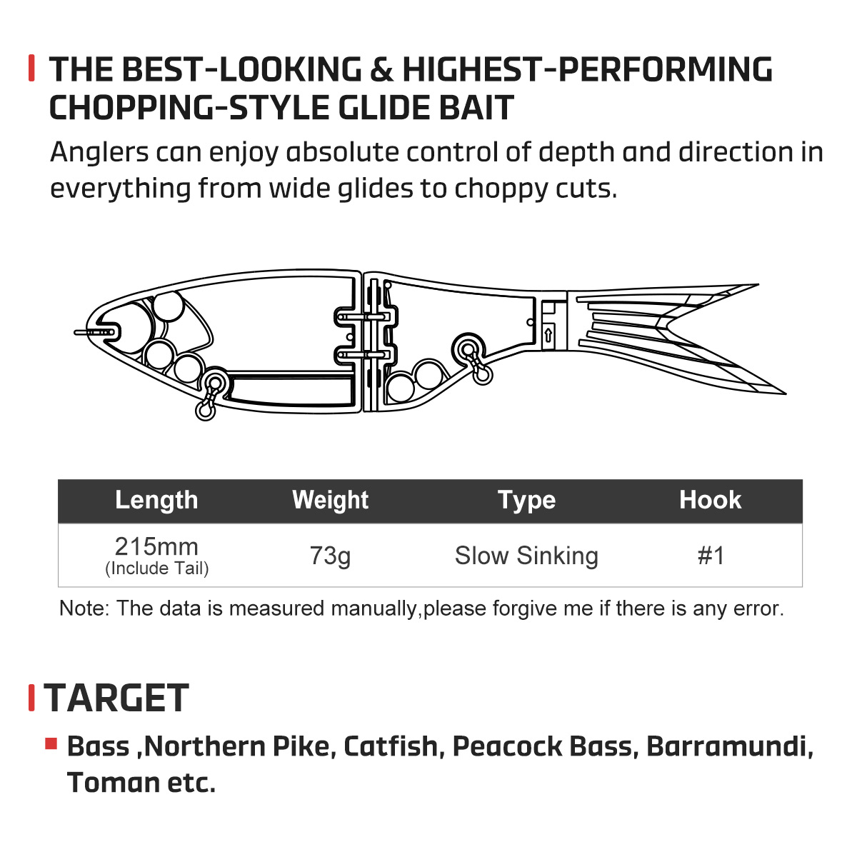 Noeby 215 мм 73 г Amata Glide  – обзор и цена Fishing Lure Spinnerbait